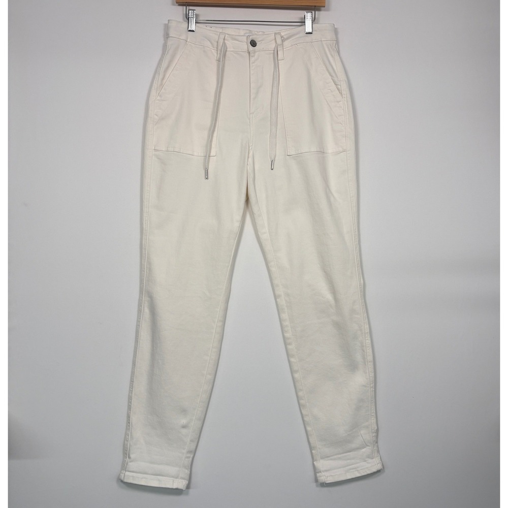 Judy Blue Women Utility Pants 9/29 White Drawstring High Rise JB88812 WHT-CO